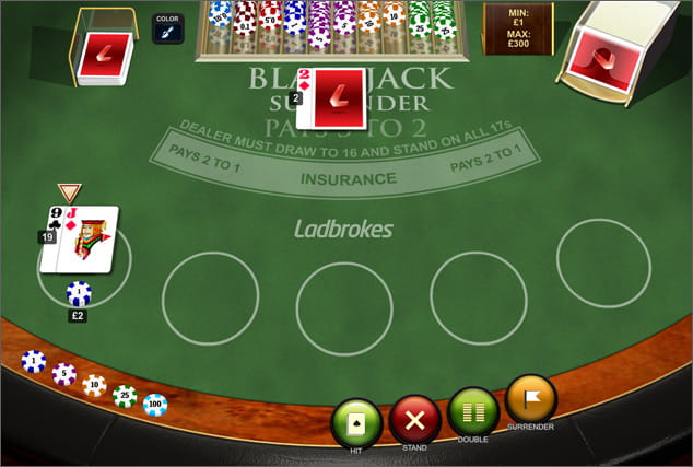 how to surrender at a blackjack table